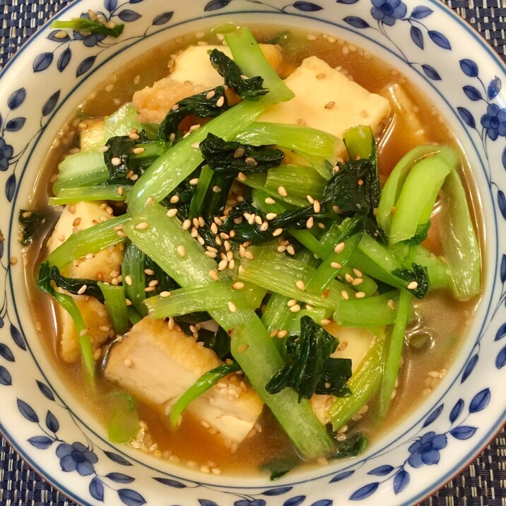 小松菜と厚揚げの炒め煮